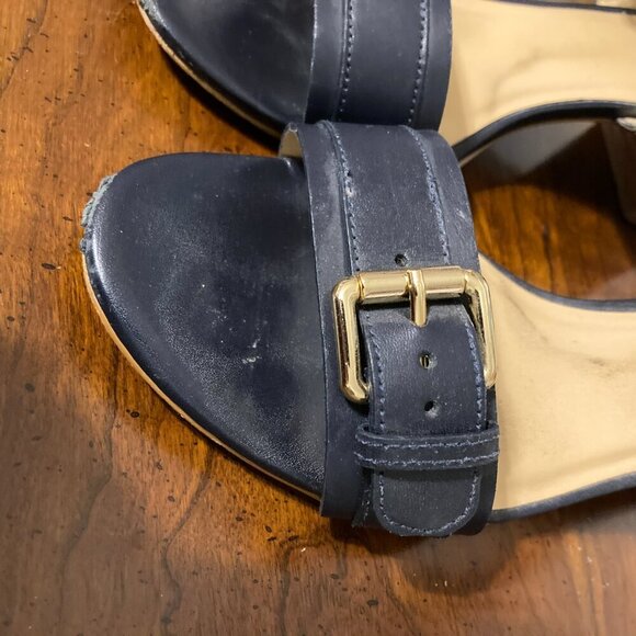 Talbots Black Kitten Heel Women Size 9 Open Toe Buckle Strap - Picture 3 of 12